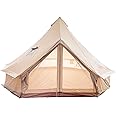 Canvas Family Camping Tent for 3-5 Person, 4 Season Glamping Tent, Hot Tent with Stove Jack.