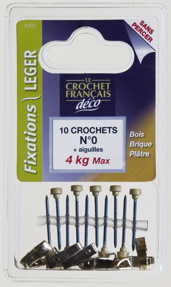 LE CROCHET FRANCAIS 317016000008 Brass Steel Hook No. 0 Carat 10 1000, Colourless, One Size