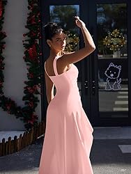 LAGSHIAN Women's Elegant Square Neck Sleeveless