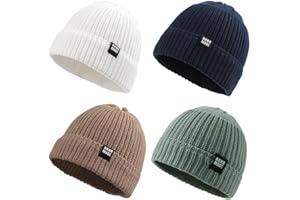 JANGANNSA Simple Knitted Baby Beanie Hip-Hop Boys Winter Hat Toddler Kids Bonnet for Girls 0-5Y