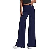 PRETTYGARDEN Women's Wide Leg Palazzo Pants 2025 Dressy Casual Lounge Workout Sweatpants High Waisted Trousers(Navy Blue,Medium)