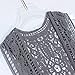 JASTIE Pirate Curiosity Open Stitch Cardigan Boho Sleeve Hippie Crochet Vest (Gray), Medium