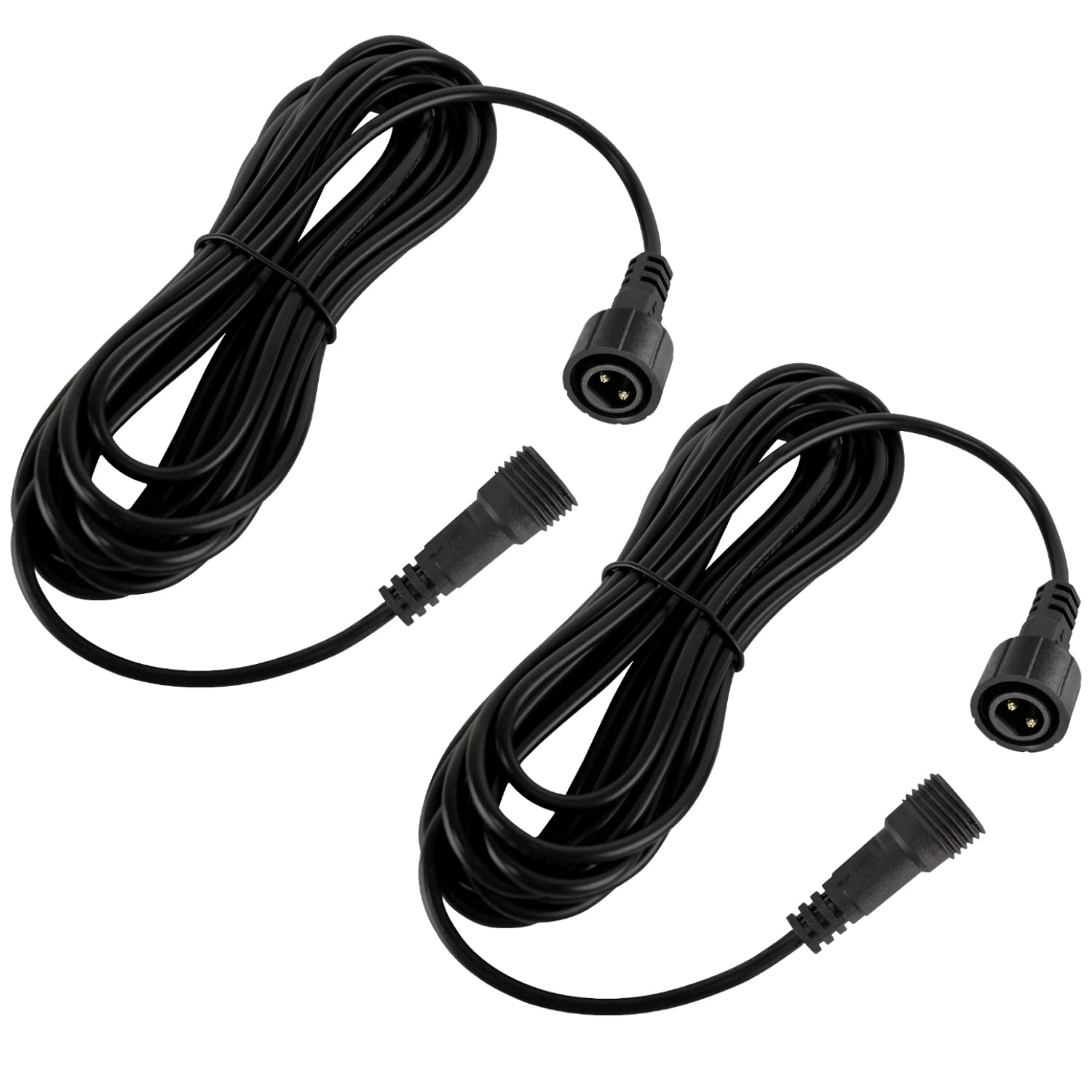 DULEE 2 Packs 5M (16.4 Feet) 2 Pin 16AWG IP65 Waterproof Waterproof for Solar Floodlights, Garden Lights, LED Strip Lights