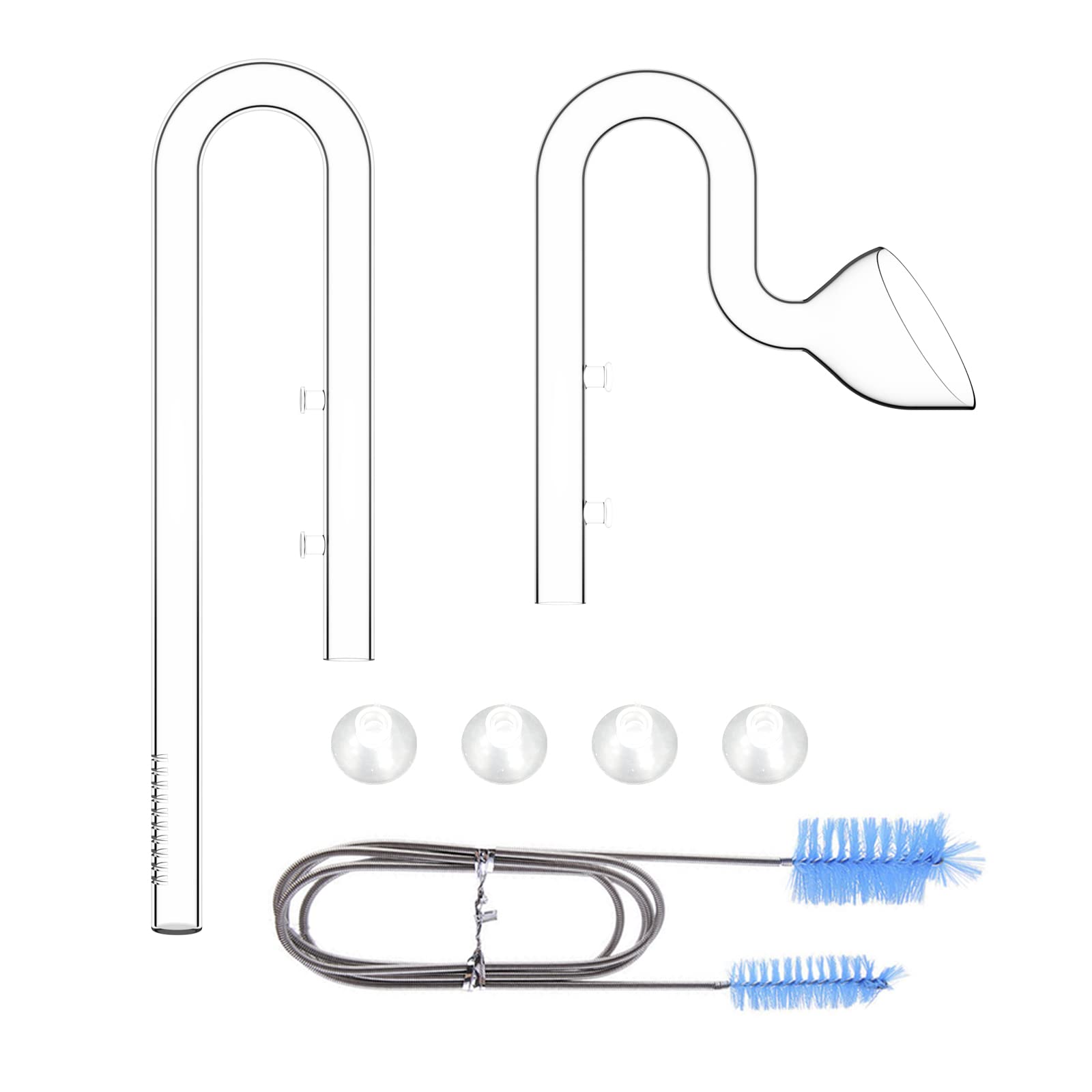 FZONE Aquarium Glass Lily Pipe Kits with Inflow Lily Outflow (in&outlet:17 mm)