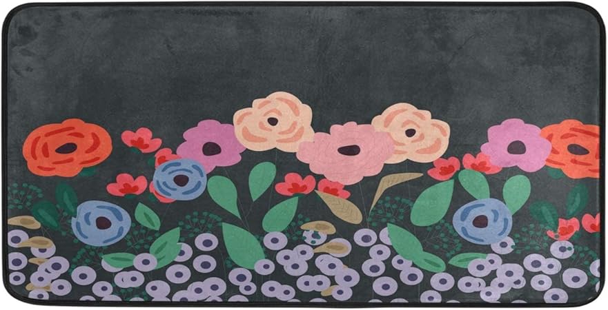 Alfombra de cocina larga con diseño floral, 99 x 51 cm: Amazon.es: Hogar