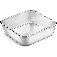 6 Inch Square Baking Pan, Deedro Square Cake Pan Stainless Steel Lasagna Brownie Pan, Toaster Oven Pan Deep Baking Pan…