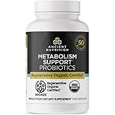Ancient Nutrition Regenerative Organic Certified Probiotics for Metabolism Support, Healthy Digestion and Immune System Function Support, 50 Billion CFUs* Per Serving, 60 Count