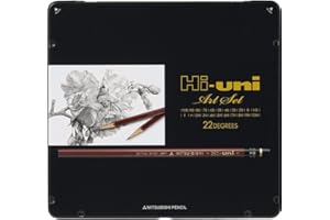 Uni Hi Wooden Pencil Art Set - 10B to 10H - Box of 22 (HUAS)