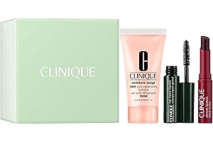 Clinique Icons Gift Set | Almost Lipstick in Black Honey | Moisture Surge 100H Moisturizer, 1 Fl Oz | High Impact Mascara | Hydrating + Glow | Includes 3 Travel Size Pieces
