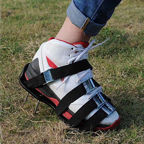 Luxxi Lawn Aerator Shoes w/Metal Buckles Spike Shoes with Straps - Heavy Duty Spiked Sandals for Aerating Your Lawn and Grass for Garden or Yard (With 4 Straps) - Thumbnail 4