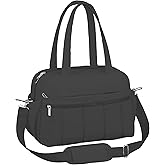 Gym Bag for Women, Compact Duffle Bag for Travel with Multiple Pockets & Wet Pocket, Puffer Tote Bags with High Comfort for Yoga, Workout, Fitness, Dance, Weekend, Black, MZTUE