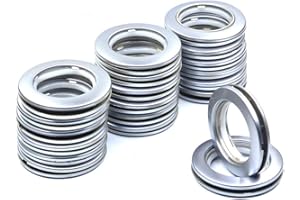 Ailejia 20 Pack Curtain Grommets Lnner Diameter Silencer Sliding Grommet Kit Sheers Grommets Reusable Silencer Sliding Easy snap Install Silver 1.7 Inch Inner Diameter Fasteners (Silvery)