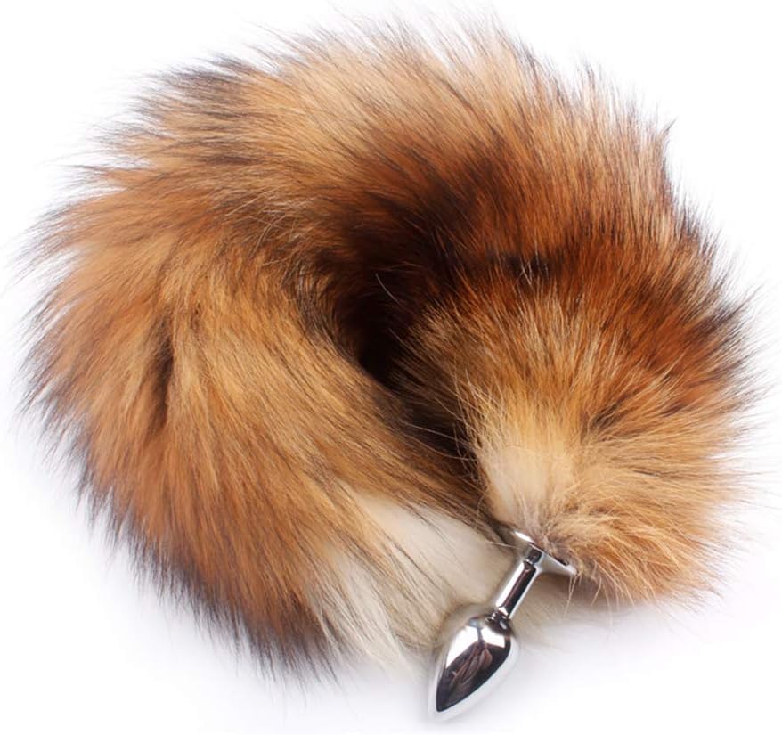 Plush Long Tail Metal Ańus Plúg Manual Trainer Cosplay Game Tool Se#x Toy Ergonomically Designed