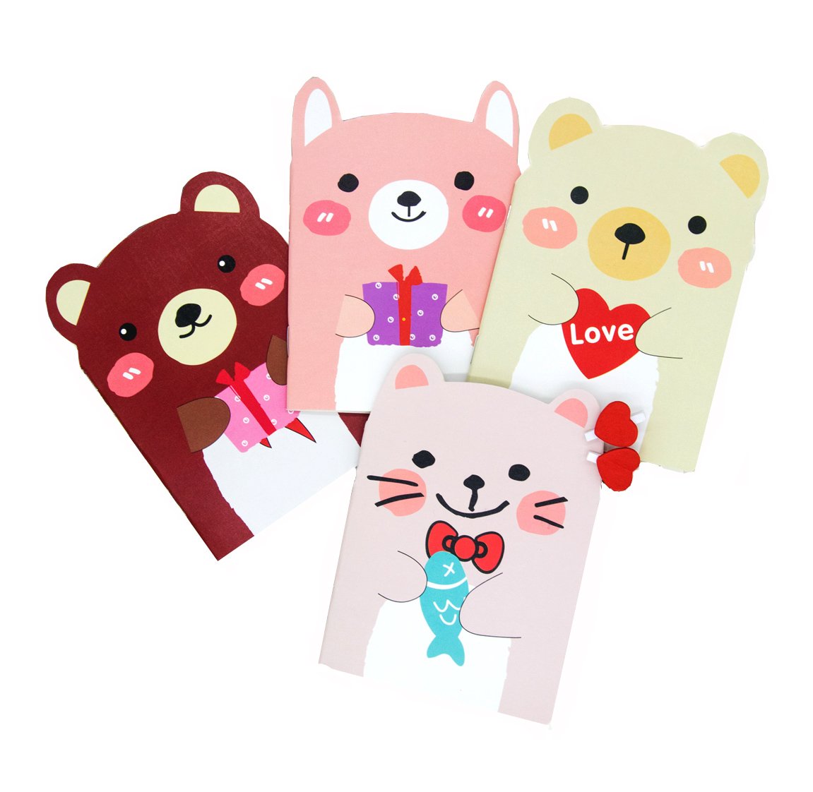 NectaRoy Mini Cute Lined Paper Notebook Notepad, Cute Study Planner Notebook for Men Women Students, Pack of 10, Size 140mm*100mm