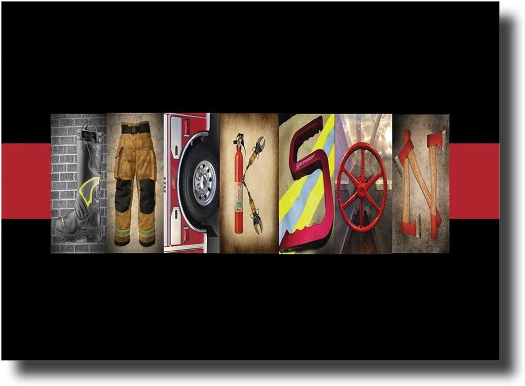 Photographs - Personalized Firefighter Letter Art, Custom Name Sign, Alphabet Photography, Retirement Gift