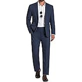 COOFANDY Men's 2 Piece Suits Classic Fit Suit Set 2 Button Blazer Jacket and Dress Pants for Wedding Business Prom