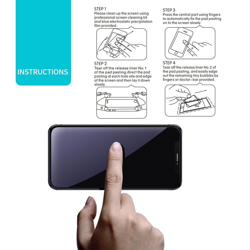 iPhone X Screen Protector, 3 Pack KEEKOON Tempered Glass Protector HD Clear 9H Hardness Full Coverage Film for Apple iPhone X/10