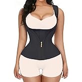PJCBTR Waist Trainer for Women Working out Faja Body Shaper Long Torso Plus Size with Straps Corset Shapewear Fajas Colombianas Black