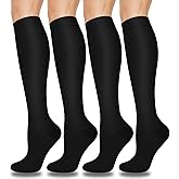 Aoliks Compression Socks for Women & Men 4 Pairs, Best Support for Nurses Running Travel