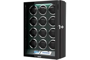 DUKWIN Watch Winder, Watch Winders for Automatic Watches with LCD Touch Screen Display Automatic Watch Box Case with Remote Control for 9/12 Watches