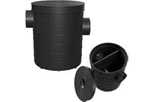 Commercial Grease Trap, Lightweight PE Plastic Grease Interceptor Trap Side Inlet Waste Oil Water Separator for Kitchen Sink 