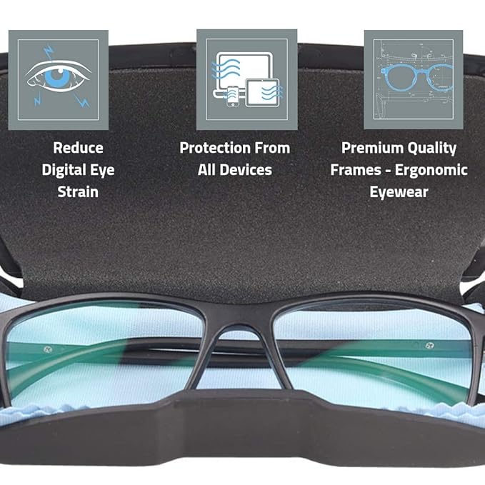Intellilens Premium Blue Cut Zero Power Spectacles with Anti-glare for Eye Protection from UV by Computer Tablet Laptop Mobile (Unisex)