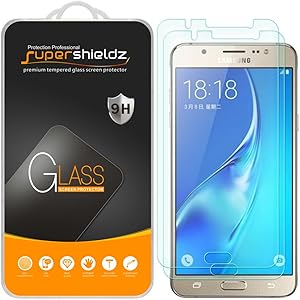 Supershieldz (2 Pack) for Samsung (Galaxy J7 2016) Tempered Glass Screen Protector, Anti Scratch, Bubble Free