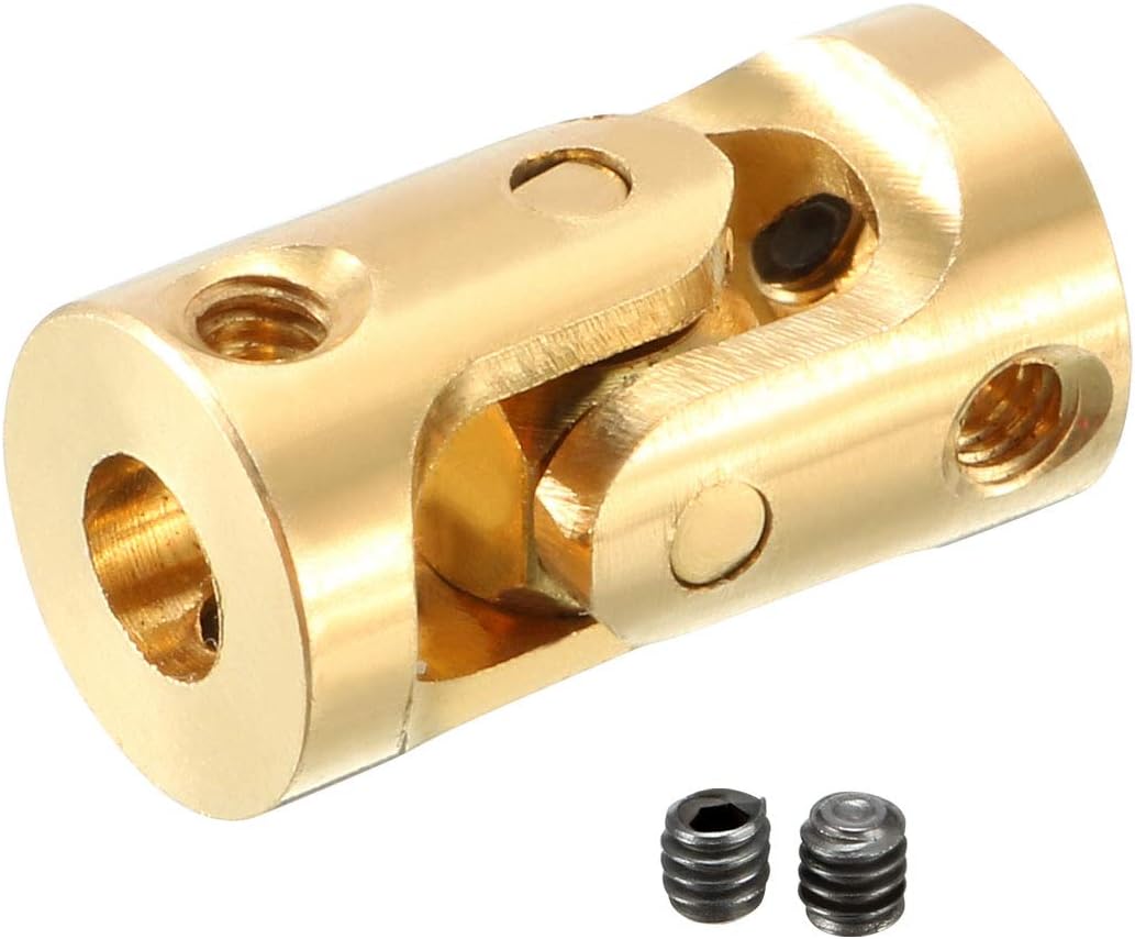 sourcing map 2pcs 3mm to 3mm Inner Dia Rotatable Universal Steering Shaft U Joint Coupler L13XD7, Golden, 3 to 3mm L13XD7 2pcs - Image 5
