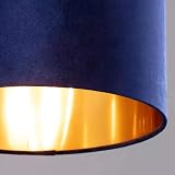 CGC Lighting Modern Velvet 30cm Drum Ceiling Shade Blue - E27 Fit view 4