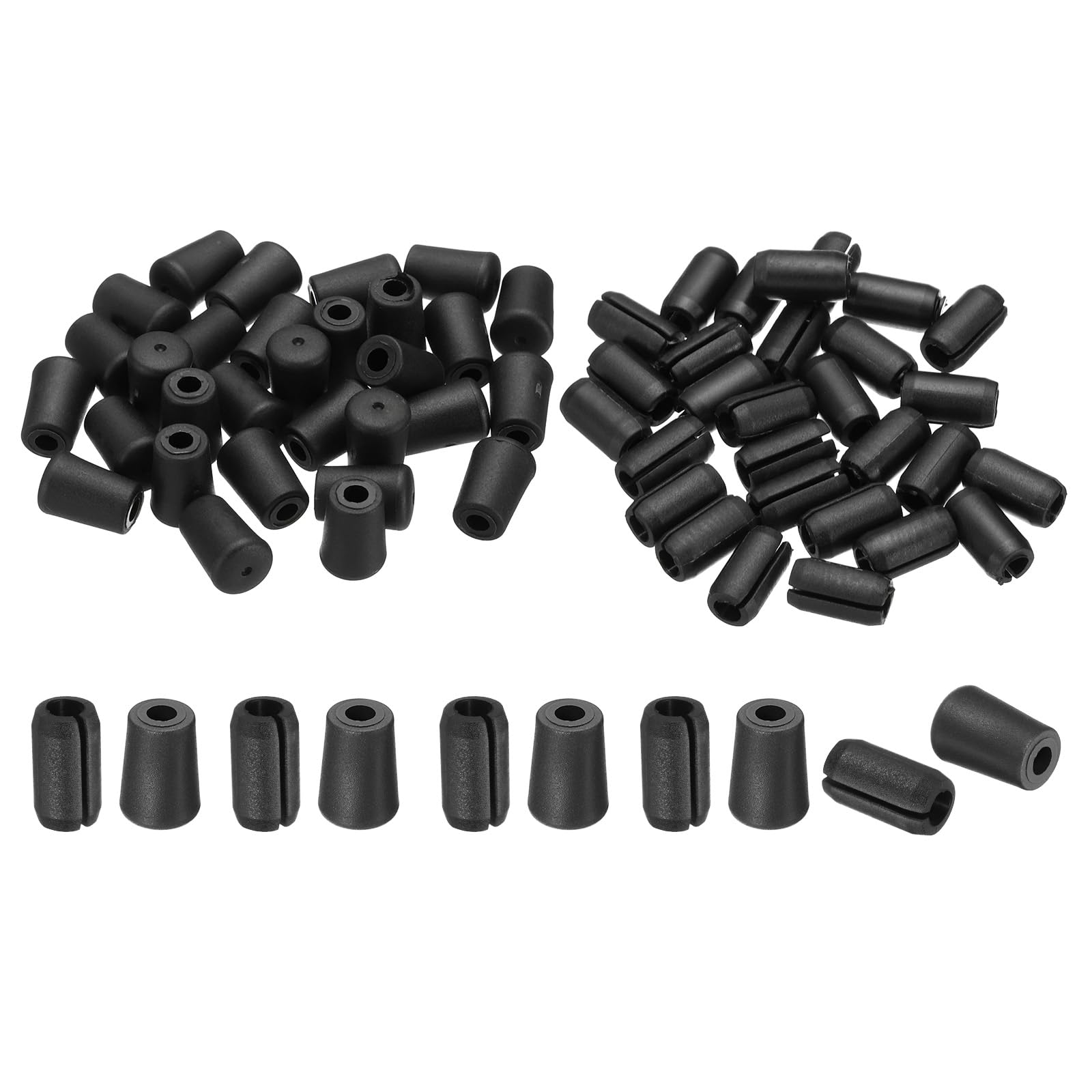 PATIKIL Kitchen Sink Rack Feet, 30Set 4mm IDx10mm OD Rubber Sink Protector Feet with 6mm ID x 10mm OD Bumpers Cover for Sink Rack Grid Replacement Parts, Black