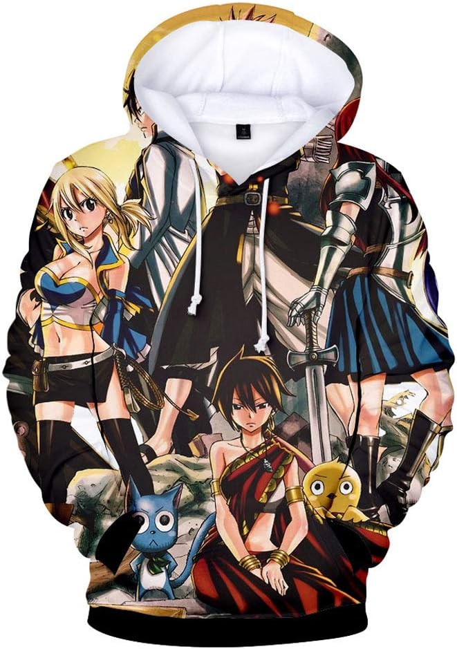 Anime Fairy Tail 3D Printed Hooded Sweatshirt Adult Cosplay Pullovers