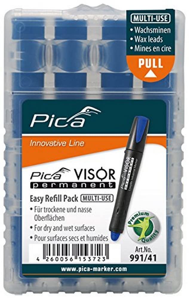 Pica Visor Permanent Longlife Indutrial Marker Refills 4 pack Blue 991/41