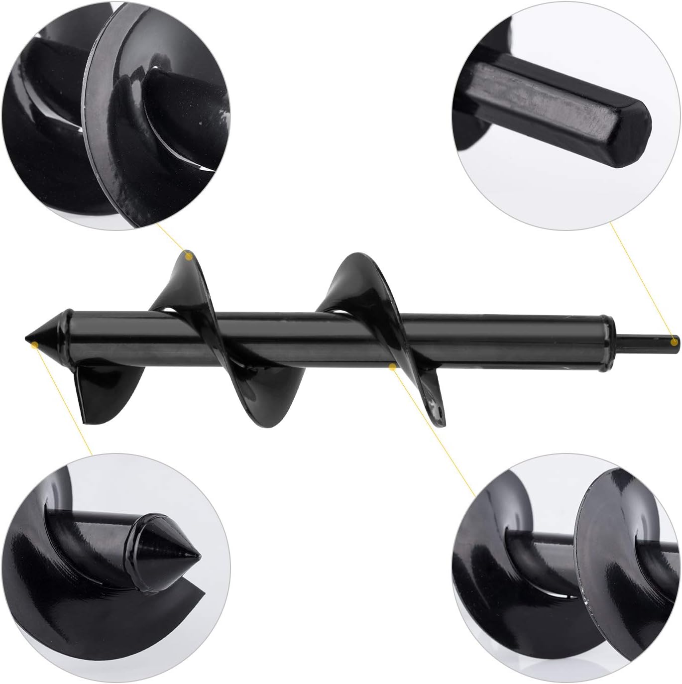 Garden Auger Drill Bit Set, Baowox 2 Pcs 12" and 9" Inch Garden Rapid Planter with Garden Genie Gloves for Planter Tree Hand Cordless Drill Soil Posthole Digging Holes: Home Improvement