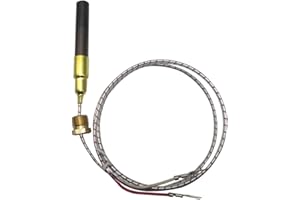 METER STAR 750mv Thermocouple for Heat Glo Heatilator,Fireplace Thermopile Replacement Fireplace&Stove Accessories for Fire Gas Stoves Heat&Glo Gas Stoves Oven Water Heater&Frying Furnace (24", Aluminum)