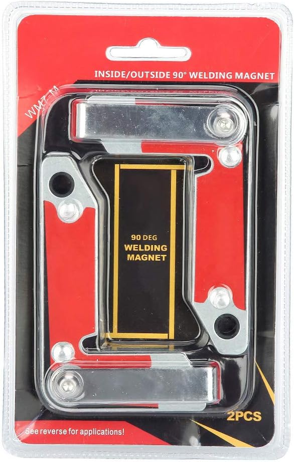 Akozon Welding Magnet Clamp 2pcs WM7-M Magnetic Holder Fixer with Handle 30/60/90 Degree, As Picture Shown