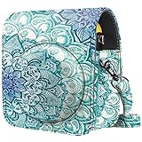 Fintie Protective Case for Fujifilm Instax Mini 70 - Premium Vegan Leather Bag Cover for Fujifilm Instax Mini 70 Instant Film Camera with Removable/Adjustable Strap, Emerald Illusions