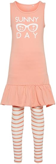 NAME IT Mädchen Sommer Set Kleid & Leggings NKFVIRO