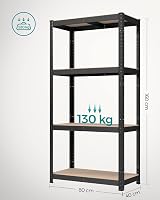 SONGMICS 4-Tier Steel Shelving Unit 520 kg 40x80x160 cm Black GLR044B01 view 5