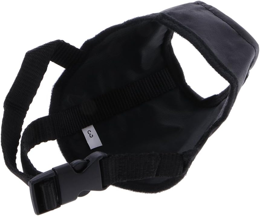 Dinfoger Dog Puppy Pet Adjustable Mask Bark Bite Mouth Muzzle Grooming Anti Stop Chewing with Black