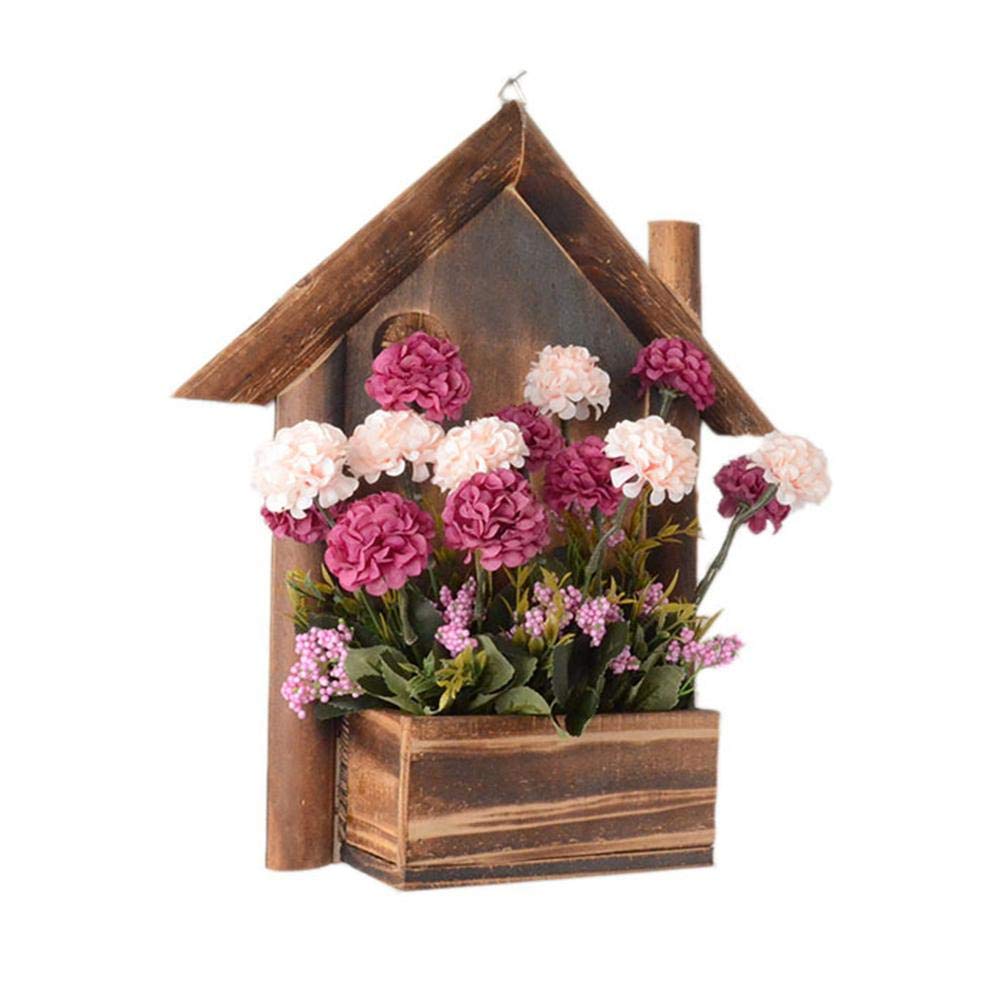 Kitabetty Jardinera Colgante de Pared de Madera casa en Forma de