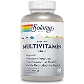 SOLARAY Spectro Multivitamin for Men, Men's Multivitamin for Energy and Overall Wellness with Saw Palmetto, Pumpkin Seed, Digestive Enzymes, and More, 60-Day Guarantee, 30 Servings, 120 Capsules