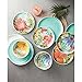 Melamine Dinnerware Tropical Design Set of 18 Pieces (Blue)