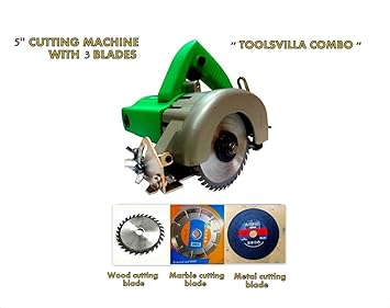 Toolsvilla Combo Powerful Cutting Machine 1300 Watt 125 Mm With 3 Blades 5 For Wood Metal Marble Amazon In Home Improvement