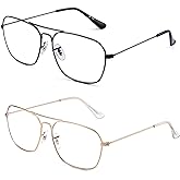 JM Aviator Blue Light Blocking Computer Glasses, Square Eye Protect Video Eyeglasses Anti Glare Men Women