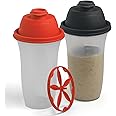 Signoraware Shaker Bottles | 17-Ounce Plastic Protein Shake Bottle for Meal Replacement Shakes & Smoothies, Beverages, Mixing Salad Dressing & Sauces, Margarita, & More | 2 Pack