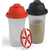 SIGNORA WARE Shaker Bottles | 17-Ounce Plastic Protein Shake Bottle for Meal Replacement Shakes &amp; Smoothies, Beverages, Mixing Salad Dressing &amp; Sauces, Margarita, &amp; More | 2 Pack