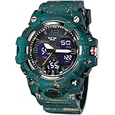 Gosasa Men's Large Face Outdoor Sports Watches Military S-Shock Watch Waterproof, Backlight, Alarm, Stopwatch Features - Rugged Wristwatch for Training, Hiking, and Adventure