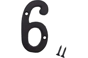 YICC 3 Inch House Numbers, Cast Iron Mailbox Number/Home Address Number, Number 6