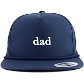 Trendy Apparel Shop Dad Embroidered 5 Panel Flatbill Braid Snapback Golf Cap - Navy