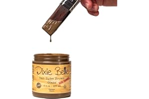DIXIE BELLE PAINT COMPANY Dixie Belle Glaze | Van Dyke Brown (8oz) | Water-Based Paint Glaze | Paint Finish for Stippling and Color Washing | DIY Home Décor